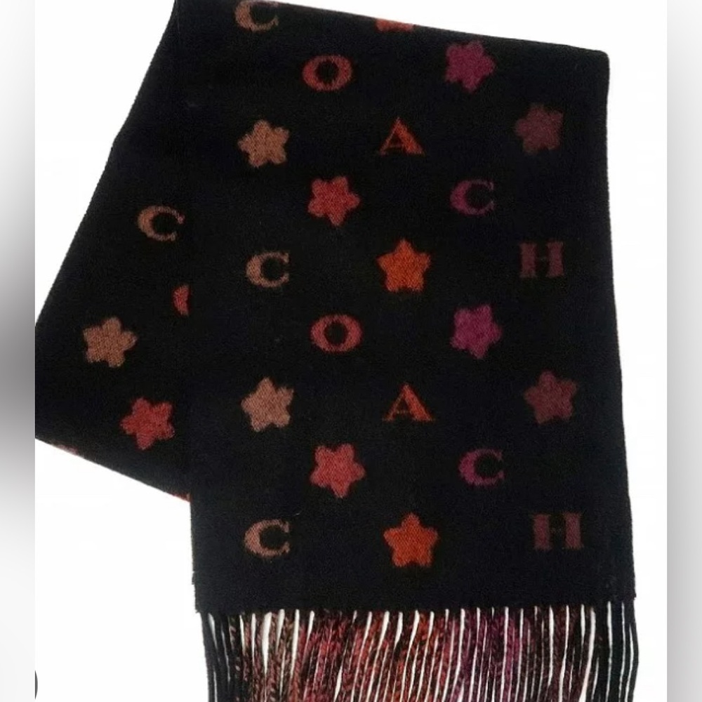 Coach Stars striped  Gorgeous print muffler
Black Multicolor 100% Wool.